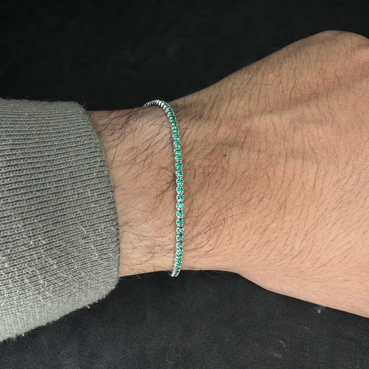 Green Tennis Bracelet